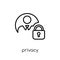 Privacy icon. Trendy modern flat linear vector Privacy icon on w