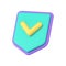 Privacy isometric shield success information protective control positive check mark 3d icon vector