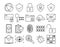 Privacy line icon set vector isolated. Safety and protection