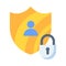 Privacy lock security shield single isolated icon with flat style