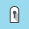 Privacy mode icon with security feature and keyhole
