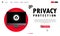 Privacy protection on computer banner. Confidential process of work. Vector on isolated white background. EPS 10