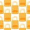 Privacy seamless pattern with security details, lock door silhouettes. Orange simple ornament on white background