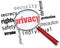 Privacy Word Magnifying Glass Online Security Identity Theft