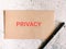 Privacy written on envelope.