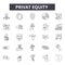 Privat equity line icons, signs, vector set, outline illustration concept