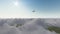 Private aeroplane flying shot from right side, plane above the cloud closeup video shot 3d rendering, aircraft view from outside.