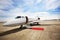 Private airplane with red carpet. Conceptual image shot