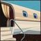 Private aviation illustration retro poster