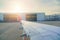 Private aviation view from inside window Airplane airliner aircraft The plane is parking bay on Terminal runway.