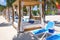 Private beach beds at the Perfect Day CocoCay island