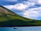 Private Boat on Lake Minnewanka, Banff