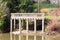 A private boat landing place with columns holding a roof in Bradford on Avon