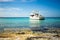 Private boat at seashore carribean vacation getaway