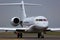 Private Bombardier Global Express taxiing at Vnukovo international airport.