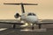 Private business jet on the runway