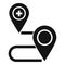 Private clinic route map icon, simple style