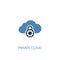 Private cloud concept 2 colored icon