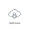 Private cloud concept line icon. Simple