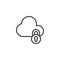 Private cloud line icon