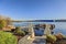 Private dock with jet ski lifts and covered boat lift, Lake Washington.