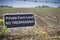 `Private Farm Land No Trespassing` sign