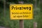 Private Ground Sign warning in german language