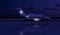 Private jet at night