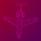 Private Jet Plane Abstract polygonal wireframe airplane.