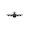 Private Jet Plane, Small Jetplane, Warplane. Flat Vector Icon illustration. Simple black symbol on white background
