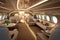 Private jet\\\'s futuristic modern interior, where sleek design elements meet unparalleled comfort. Ai generated