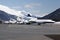 Private jets and planes in the airport of St Moritz Switzerland in the alps