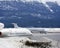Private jets, planes and in the snow covered landscape of Switzerland