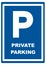 Private parking, road sign, vector icon