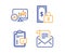 Private payment, Checklist and Candlestick chart icons set. Mail newsletter sign. Vector