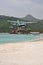 Private plane landing on the beach of St.Barth