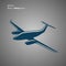 Private plane vector illustration icon. Twin engine aircraft. Vector logo.