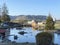 A private pond with ducks and other related aquatic bird species, Einsiedeln - Canton of Schwyz, Switzerland / Schweiz