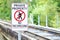 Private Property, No Tresspassing Sign at Railroad Tracks