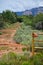 Private Property sign on a dirt road with the mountains of Sedona, Arizona,