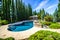 Private Rear Yard Setting With Free Form Swimming Pool