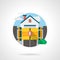 Private residence secure color detail icon