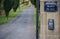 Private road sign in rural countryside at estate entrance