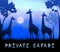 Private Safari Showing Wildlife Reserve 3d Illustration