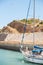 Private sailboat leaving for a cruise from the bay of Marina de Albufeira