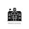 Private school black glyph icon