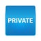 Private shiny blue square button