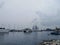 Private yachts under the dark clouds in the Strait of Malacca