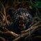 Prize-winning portrait of baby panther in nest. Intense cuteness of big-eyed panther.