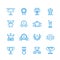 Prizes, trophy, awards vector outline icons